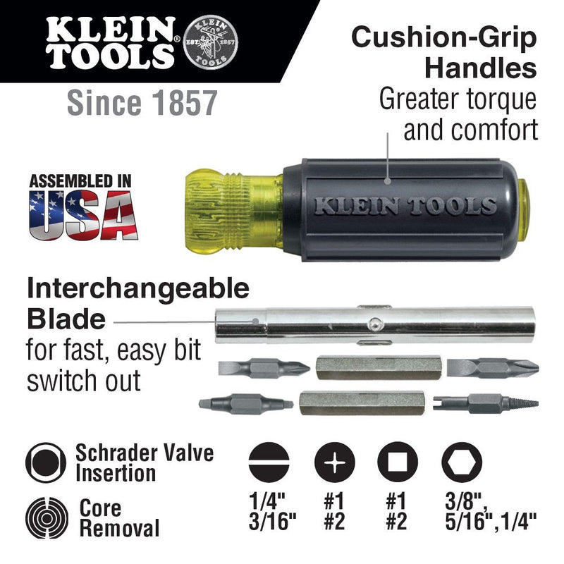 KLEIN TOOLS  32527  SCREWDRIVER 11 IN 1 SCHRADER E T35750