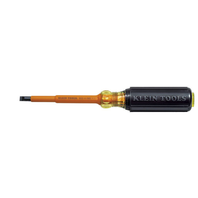 Klein Tools 1/4-Inch Cabinet Tip Insulated Screwdriver, 4-Inch