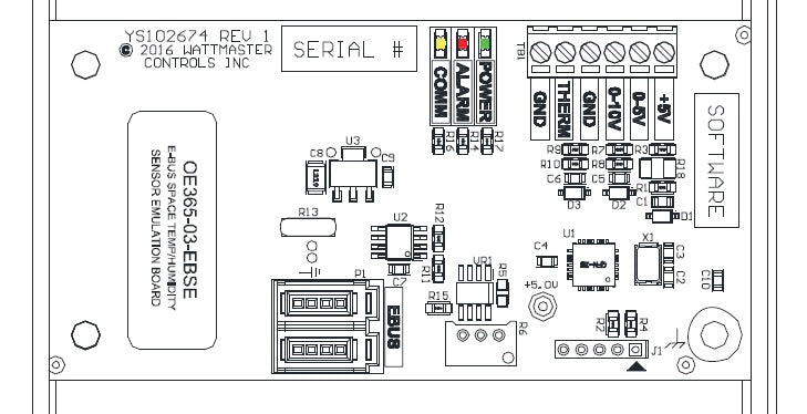 E-BUS SPACE TEMP/HUMID SENSOR EMULATOR BOARD 1.5F EBC/E-BUS CA ASM01696