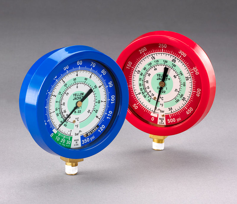 RITCHIE / YELLOW JACKET GAUGE REFG RED 3.5  0-800 PSI R22/R410A 1% ACCURACY T98440