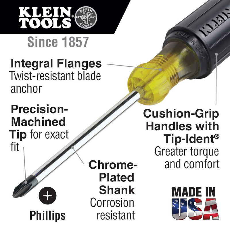 KLEIN TOOLS  85072 SET SCREWDRIVER PHILLIPS & FLAT T34830