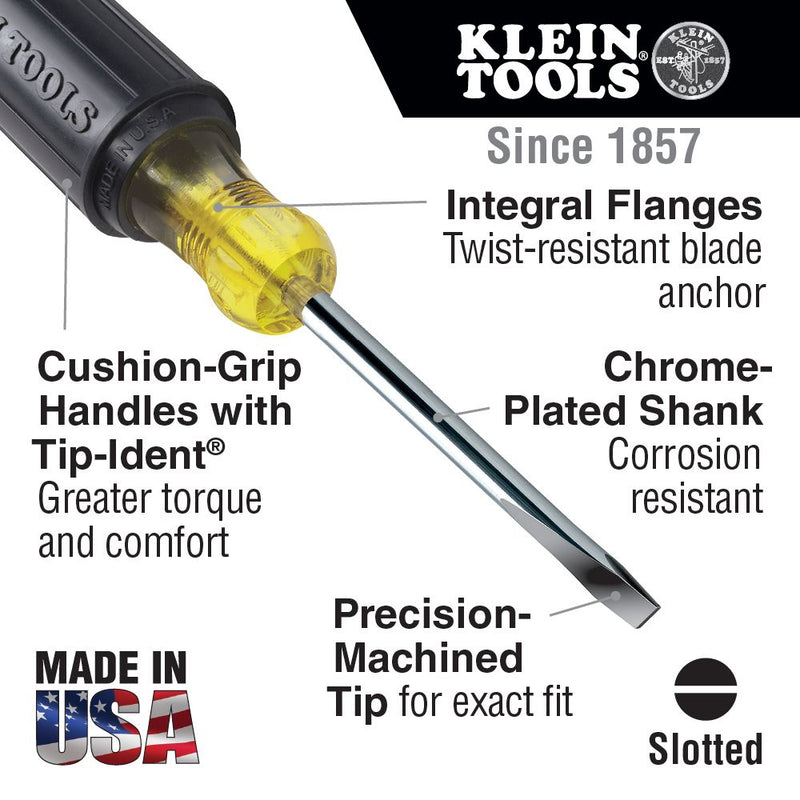 KLEIN TOOLS SCREWDRIVER 4  W/ 1/4  TIP T29380