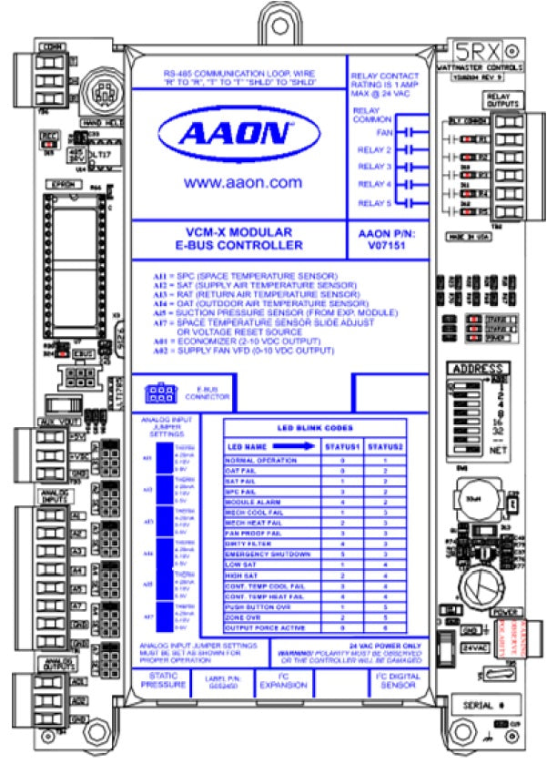 AAON CONTROLLER VCMX W/EBUS WM V07151