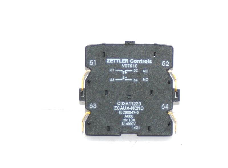 AAON ZETTLER Contactor Auxiliary Switch NO/NC V07910